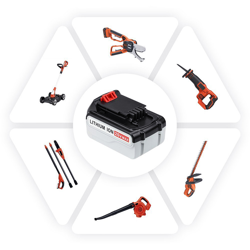 Li-ion 20V 5000mAh μπαταρίες αντικατάστασης Επαναφορτιζόμενα εργαλεία για Black \u0026 Decker LB20, LBX20, LBX4020, LB2X4020