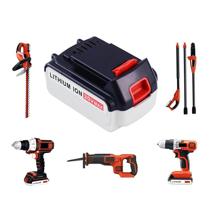 Για μπαταρίες Black \u0026 Decker LB20, LBX2020, LBX4020, LB2X4020 Μπαταρία αντικατάστασης μπαταριών Li-ion 20V 6000mAh